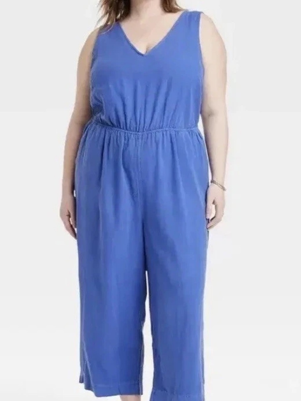 Universal Thread 4X Plus Size Blue V-Neck Sleeveless Jumpsuit- NWT